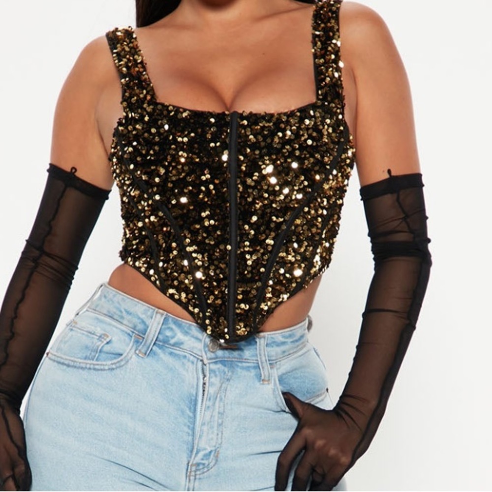 Sequin corset top NWT